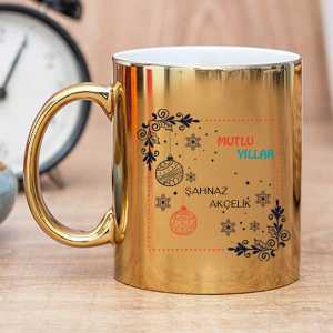  - Mutlu Yıllar Aynalı Gold Kupa Bardak