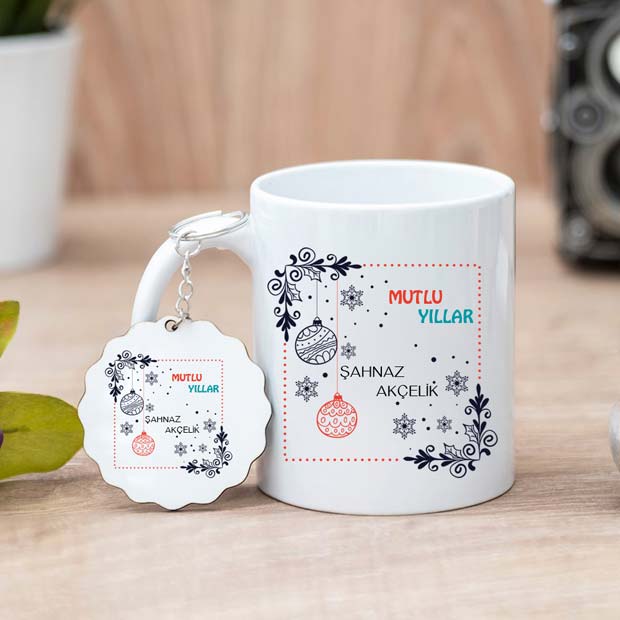 Mutlu Yıllar Kupa Bardak Ve Anahtarlık