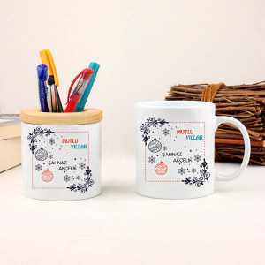 - Mutlu Yıllar Kupa Bardak ve Kalemlik Seti  - Mutlu Yıllar Kupa Bardak ve Kalemlik Seti