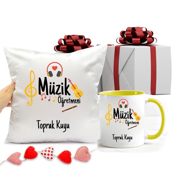 Müzik Öğretmeni Kupa Bardak Ve Yastık