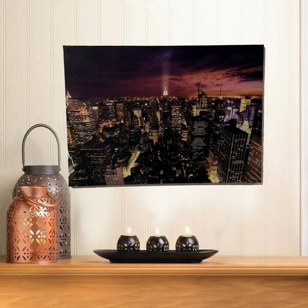 New York Şehri Gece Görünümlü Kanvas Tablosu 50cmx70cm