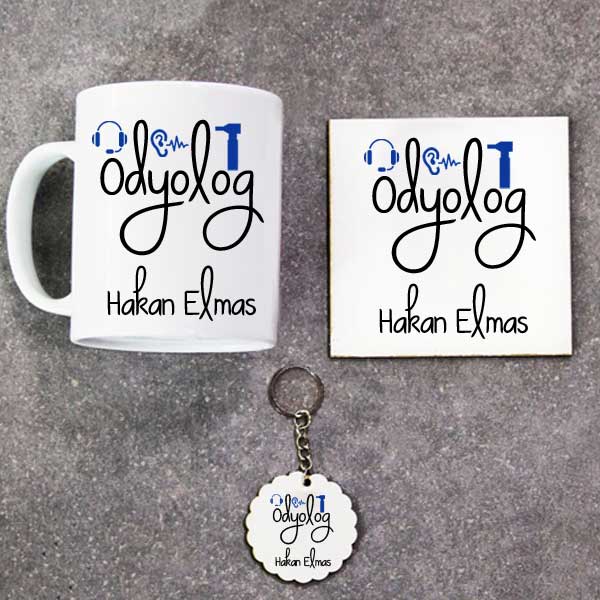 Odyolog Kupa Bardak Altlık Ve Anahtarlık Hediye Seti