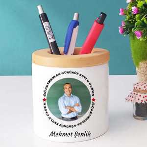 - Öğretmenler Gününüz Kutlu Olsun Fotoğraflı Kalemlik  - Öğretmenler Gününüz Kutlu Olsun Fotoğraflı Kalemlik