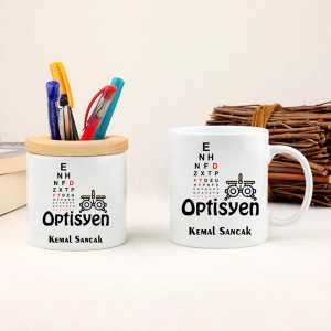  - Optisyen Kupa Bardak ve Kalemlik Hediye Seti