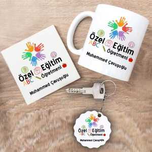 - Özel Eğitim Öğretmeni Kupa Bardak Altlık ve Anahtarlık Hediye Seti  - Özel Eğitim Öğretmeni Kupa Bardak Altlık ve Anahtarlık Hediye Seti