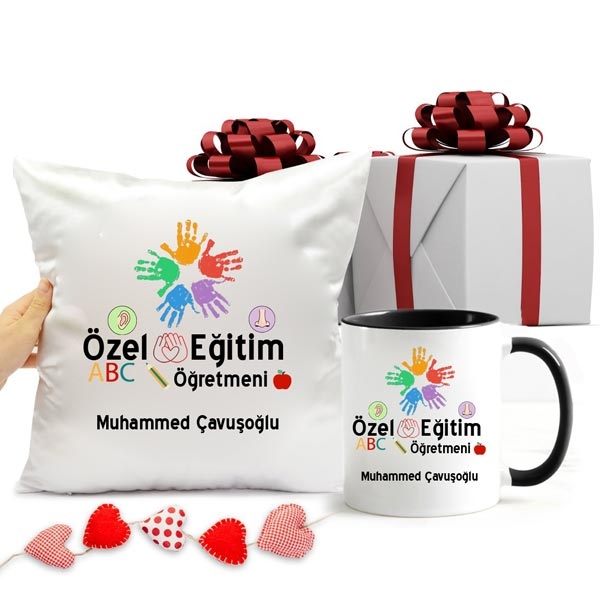 Özel Eğitim Öğretmeni Kupa Bardak ve Yastık