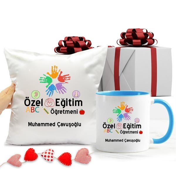 Özel Eğitim Öğretmeni Kupa Bardak ve Yastık