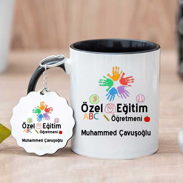 Özel Eğitim Öğretmenine Hediye Kupa Bardak ve Anahtarlık