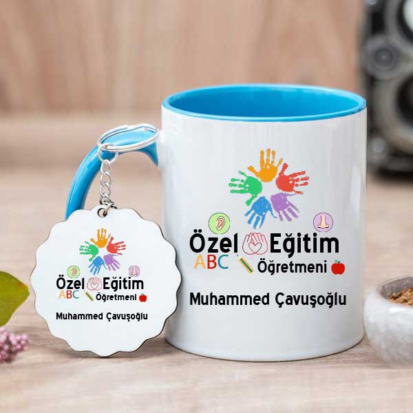 Özel Eğitim Öğretmenine Hediye Kupa Bardak ve Anahtarlık