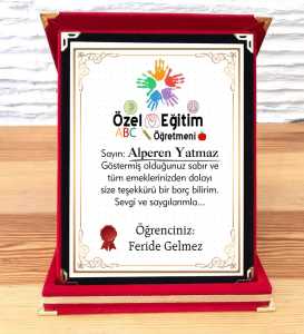  - Özel Eğitim Öğretmenine Hediye Plaket