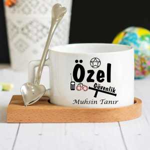 - Özel Güvenlik Ahşap Altlıklı Lüks Fincan Seti  - Özel Güvenlik Ahşap Altlıklı Lüks Fincan Seti