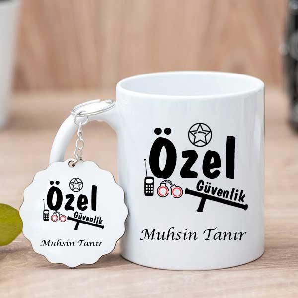 Özel Güvenlik Hediyesi Kupa Bardak Ve Anahtarlık