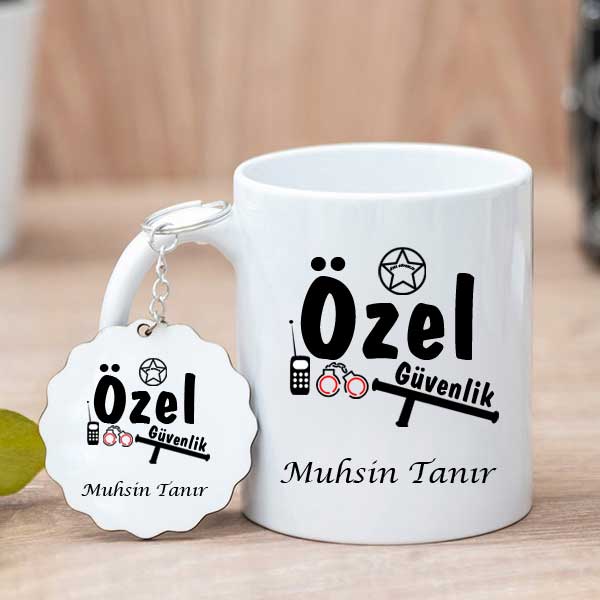 Özel Güvenlik Hediyesi Kupa Bardak ve Anahtarlık