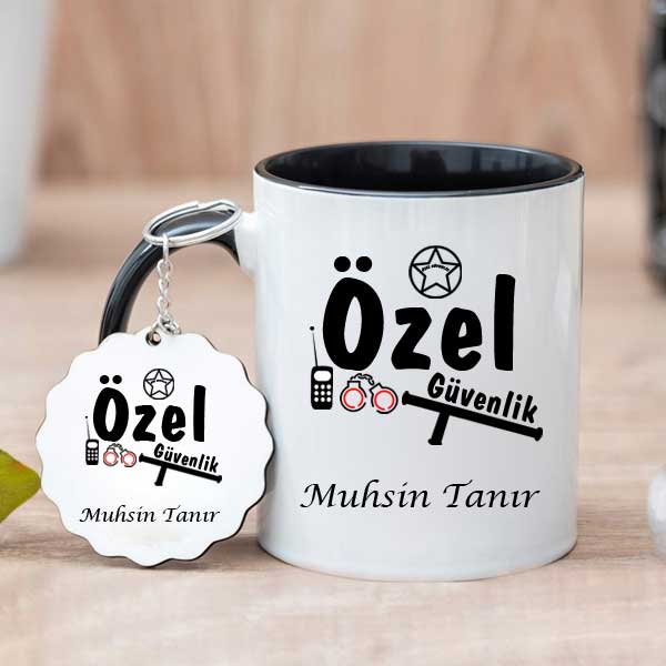 Özel Güvenlik Hediyesi Kupa Bardak ve Anahtarlık