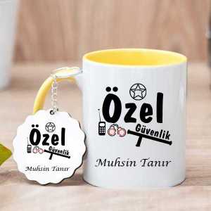 Özel Güvenlik Hediyesi Kupa Bardak ve Anahtarlık - Thumbnail