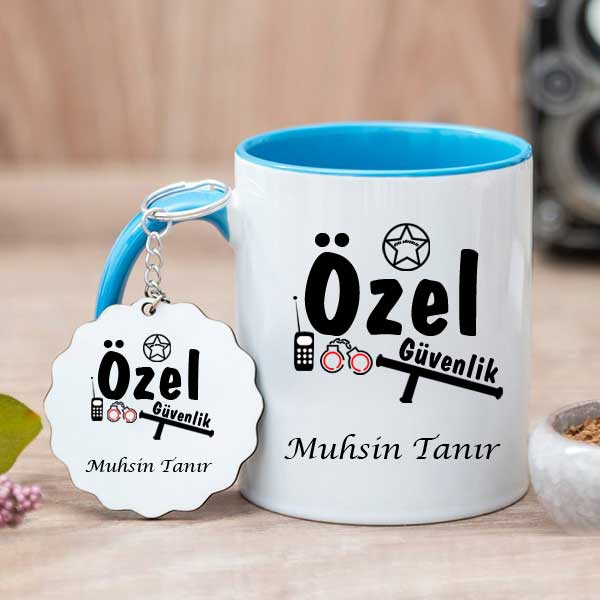 Özel Güvenlik Hediyesi Kupa Bardak ve Anahtarlık