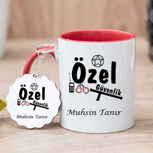 Özel Güvenlik Hediyesi Kupa Bardak ve Anahtarlık