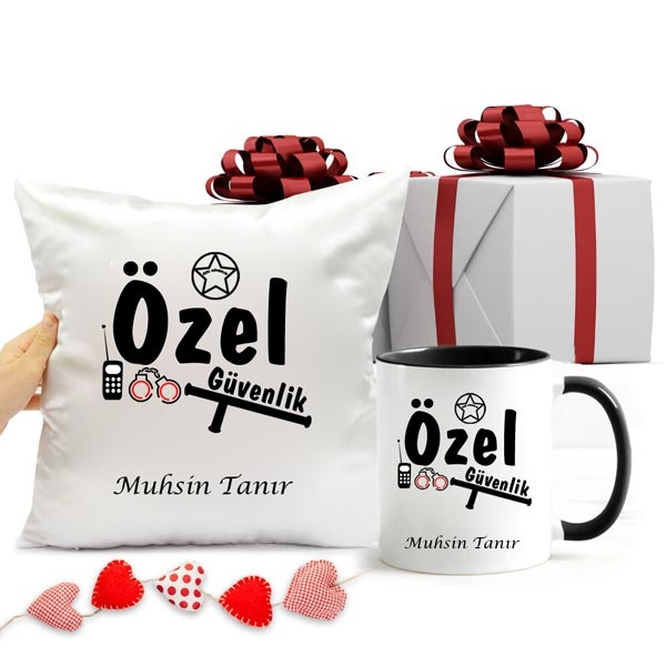 İsimli Özel Güvenlik Kupa Bardak Ve Yastık