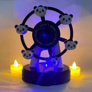 Panda Tasarımlı Işıklı Müzikli Dönme Dolap Müzik Kutusu - Thumbnail