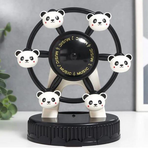 Panda Tasarımlı Işıklı Müzikli Dönme Dolap Müzik Kutusu