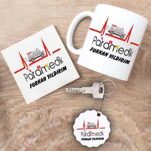  - Paramedik Kupa Bardak Altlık ve Anahtarlık Hediye Seti