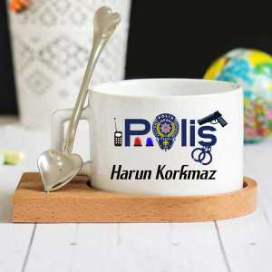 - Polis Ahşap Altlıklı Lüks Fincan Seti  - Polis Ahşap Altlıklı Lüks Fincan Seti