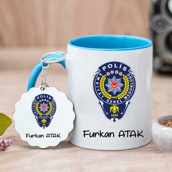 Polis Hediyesi Kupa Bardak ve Anahtarlık