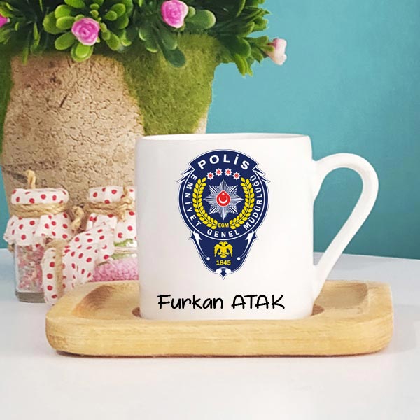 Polis Logolu Türk Kahve Fincanı