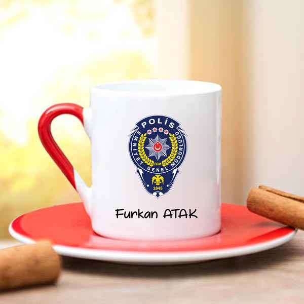 Polis Logolu Türk Kahve Fincanı