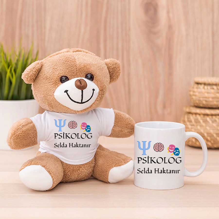 Psikologa Hediye Peluş Ayıcık Ve Kupa Bardak