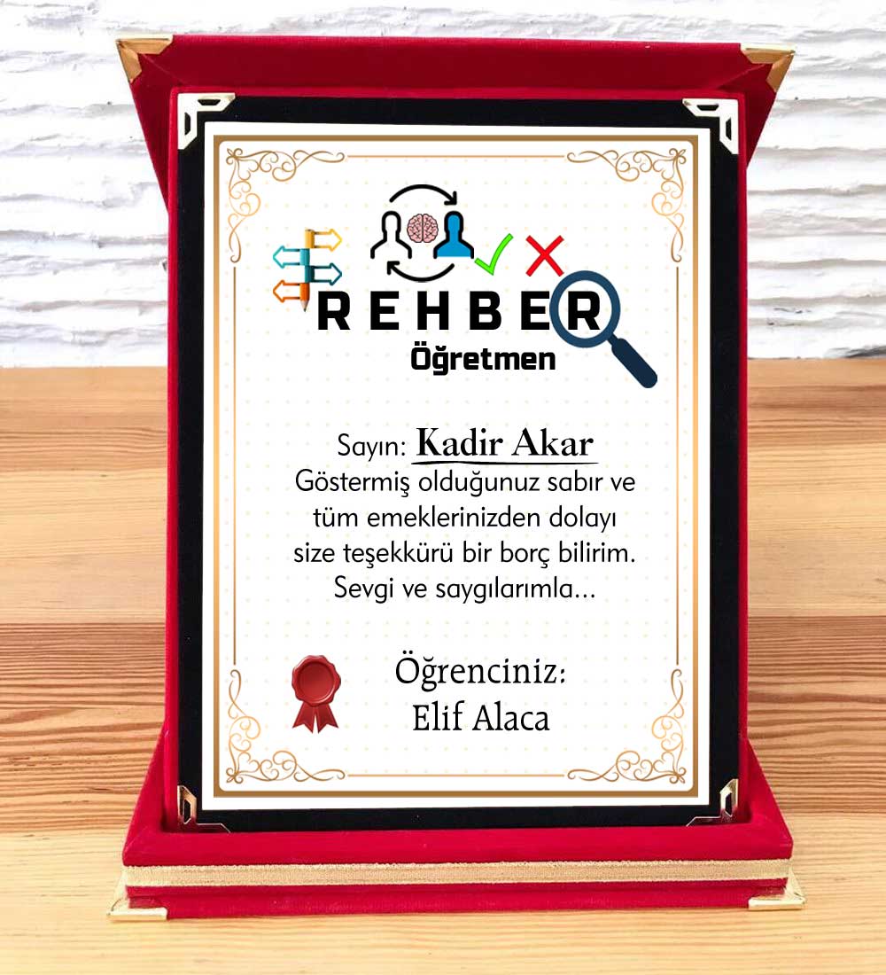 Rehber Öğretmene Hediye Plaket