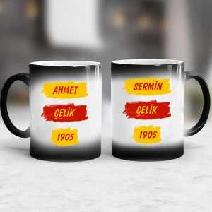  - Sarı Kırmızı Taraftar İkili Sihirli Kupa Bardak