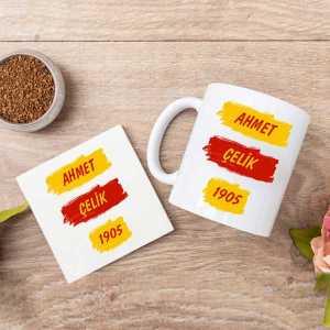  - Sarı Kırmızı Taraftar Kupa Bardak ve Altlık