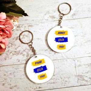  - Sarı Lacivert Taraftar İkili Anahtarlık