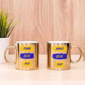 - Sarı Lacivert Taraftar İkili Aynalı Kupa Bardak  - Sarı Lacivert Taraftar İkili Aynalı Kupa Bardak