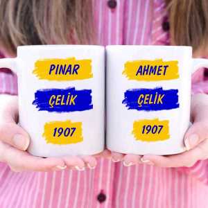  - Sarı Lacivert Taraftar İkili Kupa Bardak