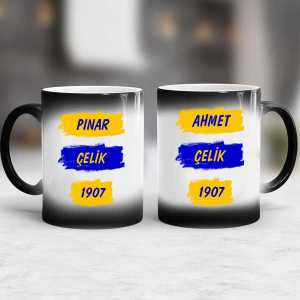  - Sarı Lacivert Taraftar İkili Sihirli Kupa Bardak