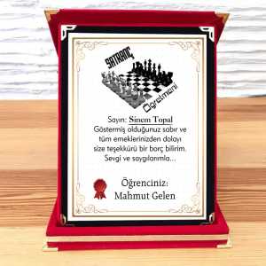  - Satranç Öğretmenine Hediye Plaket