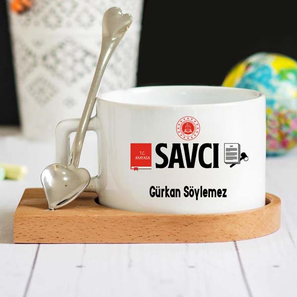 Savcı Ahşap Altlıklı Lüks Fincan Seti