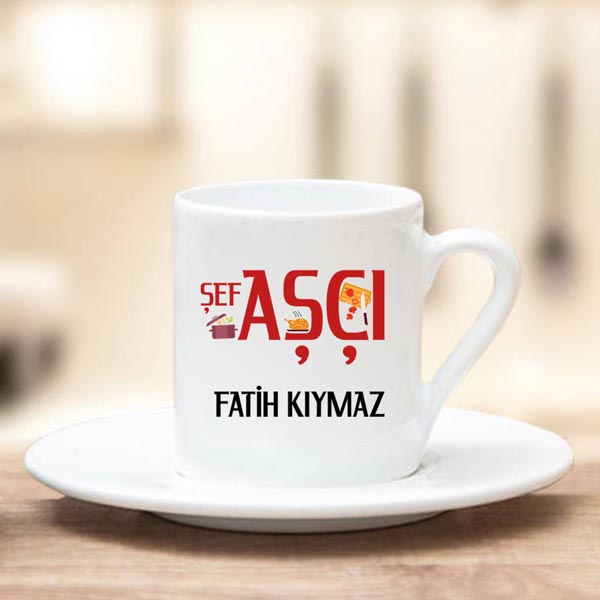 Şef Aşçı Türk Kahve Fincanı