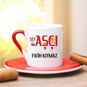Şef Aşçı Türk Kahve Fincanı - Thumbnail