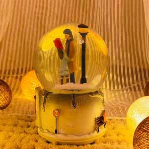 Sevgililer Gününe Özel Resimli Işıklı Müzikli Otomatik Püskürtmeli Büyük Boy Kar Küresi - Thumbnail