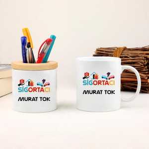 - Sigortacıya Hediye Kupa Bardak ve Kalemlik Seti  - Sigortacıya Hediye Kupa Bardak ve Kalemlik Seti