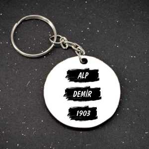  - Siyah Beyaz Taraftar Anahtarlık