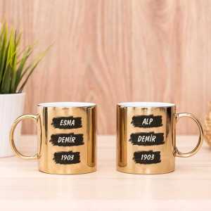  - Siyah Beyaz Taraftar İkili Aynalı Kupa Bardak