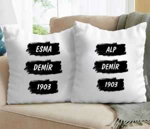  - Siyah Beyaz Taraftar İkili Yastık