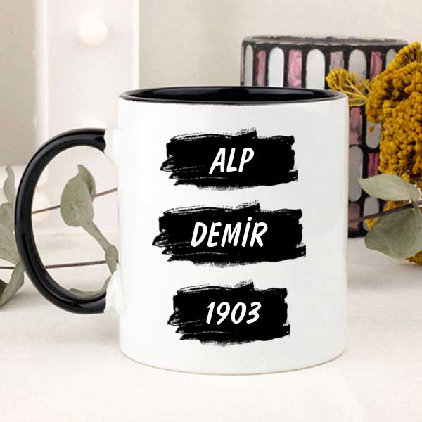 Siyah Beyaz Taraftar Kupa Bardak