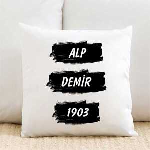  - Siyah Beyaz Taraftar Yastık