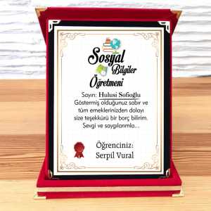  - Sosyal Bilgiler Öğretmenine Hediye Plaket