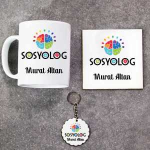 - Sosyolog Kupa Bardak Altlık ve Anahtarlık Hediye Seti  - Sosyolog Kupa Bardak Altlık ve Anahtarlık Hediye Seti